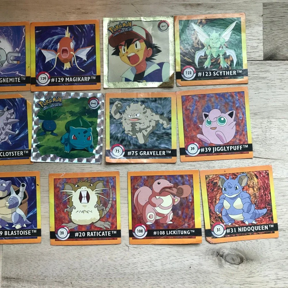 Vintage 1999 PokemonArtbox Stickers Lot of 17 Blastoise Arcanine Ash Holographic